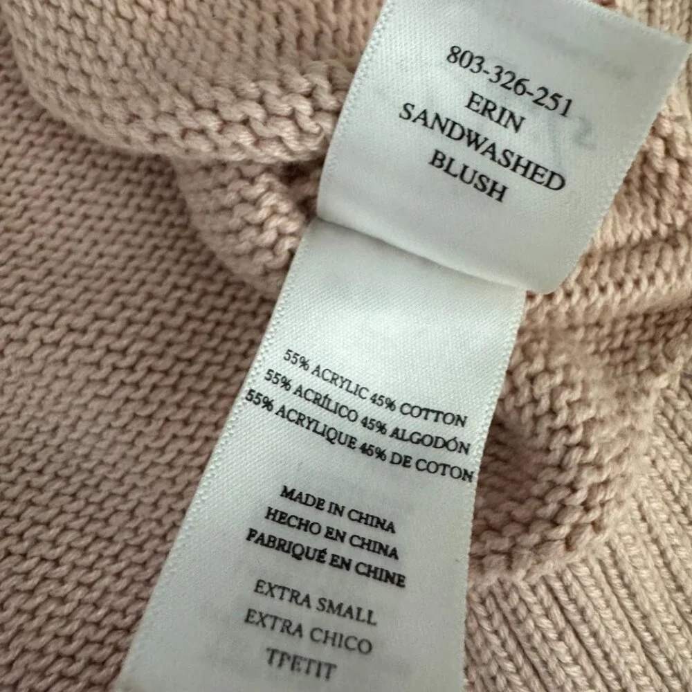 Rails Erin Sweater Women's XS Blush Pink Textured Knit Cotton Blend Pullover - Picture 8 of 8